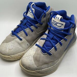 Under Armour Steph Curry SC Youth 1 Basketball Shoes Blue White Athletic Wear